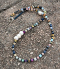 Assorted Semi-precious cube stones with Freshwater Pearl accents